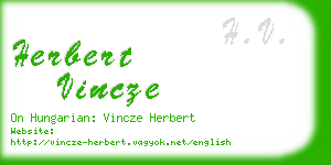 herbert vincze business card